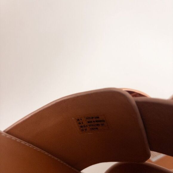 FITFLOP Pilar Leather Platform Slides Beige Size 6 - Picture 9 of 10